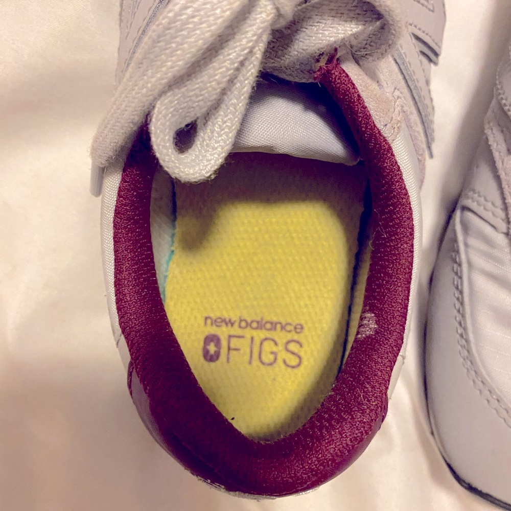 Size 6 grey and burgundy FIGS New Balance shoes